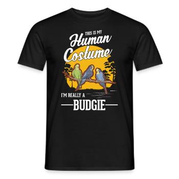 Budgie Costume Welli Halloween Parakeet - Men's T-Shirt - black - Front - AI Model Male 178 light (178cm)
