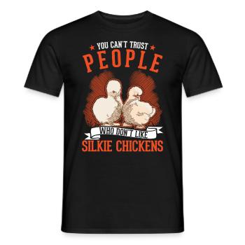 Silk Chicken Gift Silkie Chicken Silkie Chicken - Men's T-Shirt - black - Front - AI Model Male 178 light (178cm)