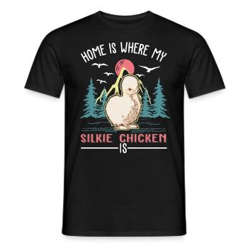 La maison est là où se trouve mon poulet soyeux - T-shirt homme - noir - Devant - AI Model Male 178 light (178cm)