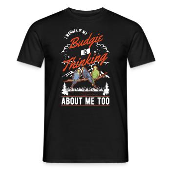 Wellensittich Geschenk Welli Nymphensittich - Männer T-Shirt - Schwarz - Vorne - AI Model Male 178 light (178cm)