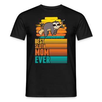 Best Sloth Mom Ever Faultier Mama - Men's T-Shirt - black - Front - AI Model Male 178 light (178cm)