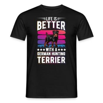 La vie est meilleure avec le terrier de chasse allemand - T-shirt homme - noir - Devant - AI Model Male 178 light (178cm)