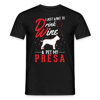 Presa Canario und Wein Dogo Canario - Männer T-Shirt - Schwarz - Vorne - AI Model Male 178 light (178cm)