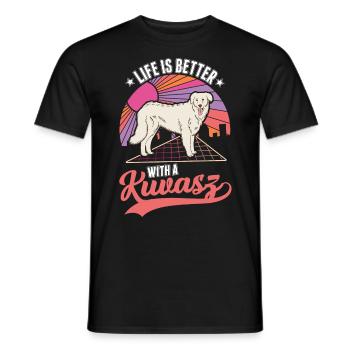 Se régaler est meilleur avec Kuvasz - T-shirt homme - noir - Devant - AI Model Male 178 light (178cm)