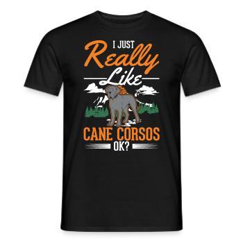 I just like Cane Corsos - Men's T-Shirt - black - Front - AI Model Male 178 light (178cm)
