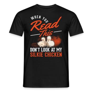 Silk Chicken Gift Silkie Chicken Silkie Chicken - Men's T-Shirt - black - Front - AI Model Male 178 light (178cm)