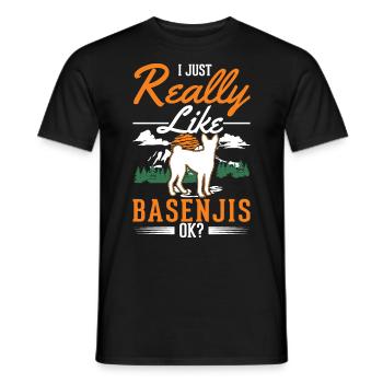 J’aime juste Basenjis - T-shirt homme - noir - Devant - AI Model Male 178 light (178cm)