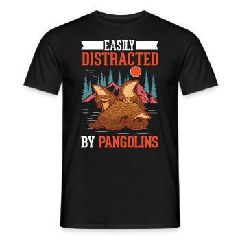 Easily distracted by Pangolins - Men's T-Shirt - black - Front - AI Model Male 178 light (178cm)