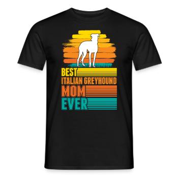 Italian Greyhound Mom - Men's T-Shirt - black - Front - AI Model Male 178 light (178cm)