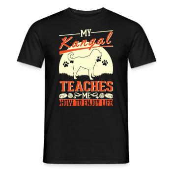 Mon Kangal m’apprend à profiter de la vie Kangal - T-shirt homme - noir - Devant - AI Model Male 178 light (178cm)