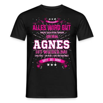 Alles wird gut denn Agnes Ist da Outfit - Männer T-Shirt - Schwarz - Vorne - AI Model Male 178 light (178cm)