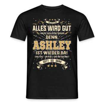 Tout ira bien parce qu’Ashley est là Tenue - T-shirt homme - noir - Devant - AI Model Male 178 light (178cm)