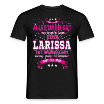 Tout ira bien parce que Larissa est là - T-shirt homme - noir - Devant - AI Model Male 178 light (178cm)
