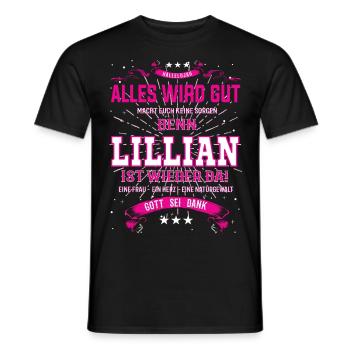 Tout ira bien parce que Lillian est là - T-shirt homme - noir - Devant - AI Model Male 178 light (178cm)