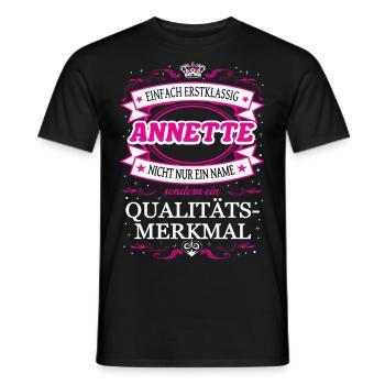 Quality feature Annette simply first-class - Men's T-Shirt - black - Front - AI Model Male 178 light (178cm)