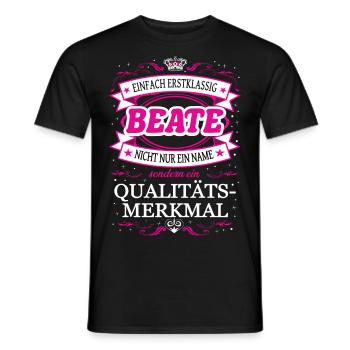 Caractéristique de qualité Beate tout simplement une tenue de première classe - T-shirt homme - noir - Devant - AI Model Male 178 light (178cm)