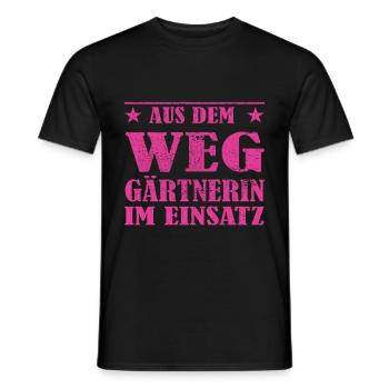Jardinier hors du chemin en action Design - T-shirt homme - noir - Devant - AI Model Male 178 light (178cm)