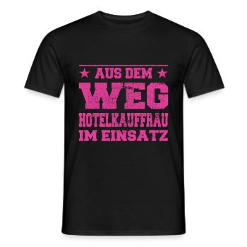 À l’écart : employé d’hôtel en action Design - T-shirt homme - noir - Devant - AI Model Male 178 light (178cm)