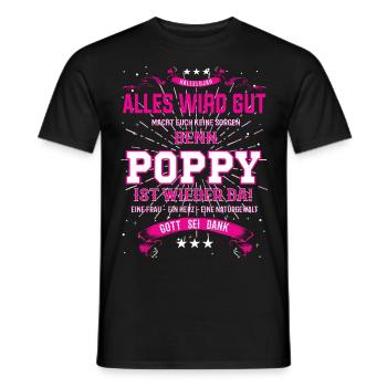 Tout ira bien parce que Poppy est là Tenue - T-shirt homme - noir - Devant - AI Model Male 178 light (178cm)