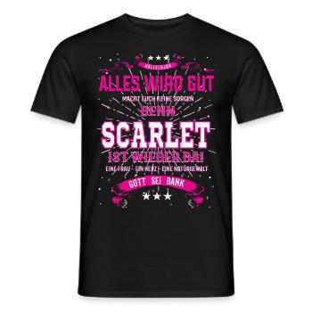 Everything Will Be Alright 'Cause Scarlett Is Here Outfit - Men's T-Shirt - black - Front - AI Model Male 178 light (178cm)