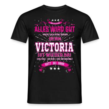 Alles wird gut denn Victoria Ist da Outfit - Männer T-Shirt - Schwarz - Vorne - AI Model Male 178 light (178cm)
