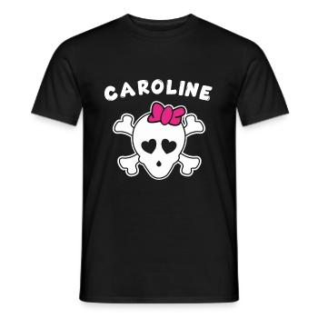 Pirate Caroline Design for Girls and Women - Men's T-Shirt - black - Front - AI Model Male 178 light (178cm)