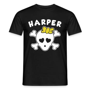 Pirate Harper Design for Girls and Women - Men's T-Shirt - black - Front - AI Model Male 178 light (178cm)