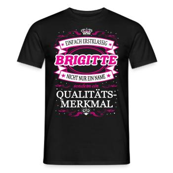 Quality feature Brigitte simply first-class - Men's T-Shirt - black - Front - AI Model Male 178 light (178cm)