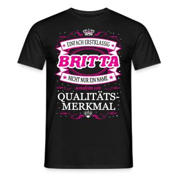 Quality feature Britta simply first-class - Men's T-Shirt - black - Front - AI Model Male 178 light (178cm)