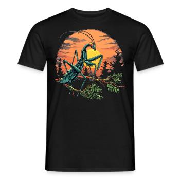 Praying Mantis Insect - Men's T-Shirt - black - Front - AI Model Male 178 light (178cm)