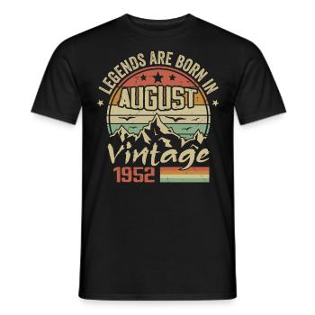 August 1952 Anniversary 1952 - Legends August 1952 - Men's T-Shirt - black - Front - AI Model Male 178 light (178cm)