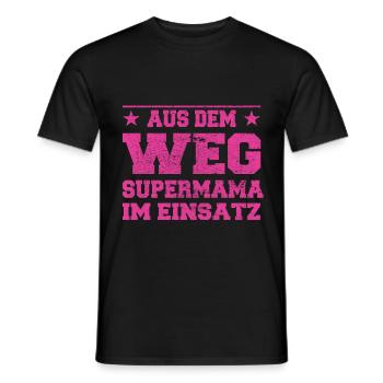 Aus dem Weg Supermama im Einsatz Design - Männer T-Shirt - Schwarz - Vorne - AI Model Male 178 light (178cm)