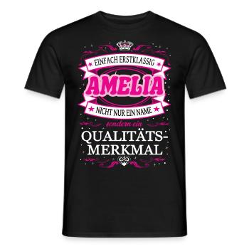 Qualitätsmerkmal Amelia einfach Erstklassig Outfit - Männer T-Shirt - Schwarz - Vorne - AI Model Male 178 light (178cm)