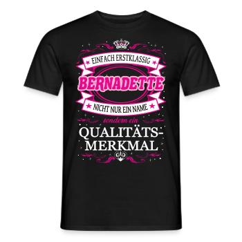 Quality feature Bernadette simply first-class - Men's T-Shirt - black - Front - AI Model Male 178 light (178cm)