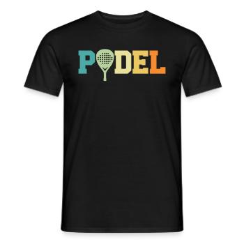 Retro-Padel - Männer T-Shirt - Schwarz - Vorne - AI Model Male 178 light (178cm)