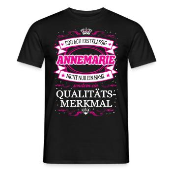 Quality feature Annemarie simply first-class - Men's T-Shirt - black - Front - AI Model Male 178 light (178cm)