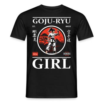 Goju-Ryu Girl - Starkes Mädchen im Kampfsport - Männer T-Shirt - Schwarz - Vorne - AI Model Male 178 light (178cm)