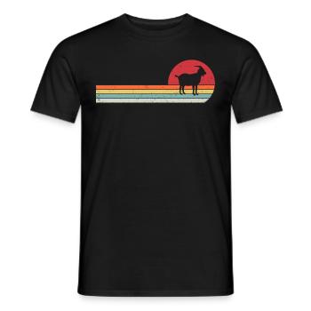 Retro Ziege T-Shirt - Männer T-Shirt - Schwarz - Vorne - AI Model Male 178 light (178cm)