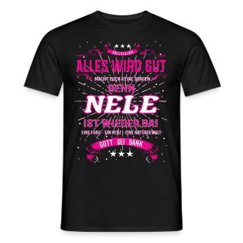 Tout ira bien parce que Nele est là Tenue - T-shirt homme - noir - Devant - AI Model Male 178 light (178cm)