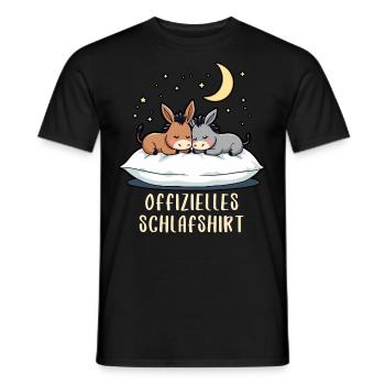 Offizielles Schlafshirt Pärchen Esel - Männer T-Shirt - Schwarz - Vorne - AI Model Male 178 light (178cm)