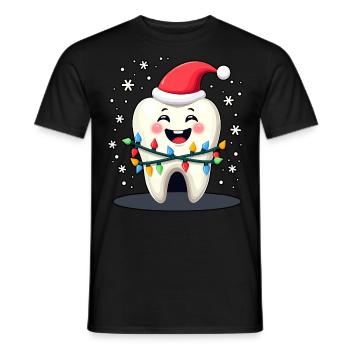 Zähne Weihnachten Zahnarzt Geschenk - Männer T-Shirt - Schwarz - Vorne - AI Model Male 178 light (178cm)