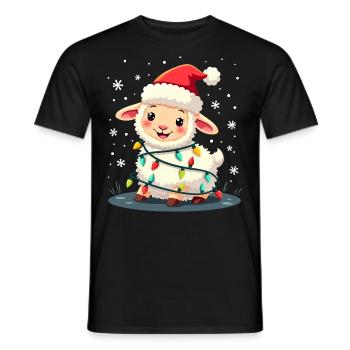 Weihnachtsschaf - Männer T-Shirt - Schwarz - Vorne - AI Model Male 178 light (178cm)