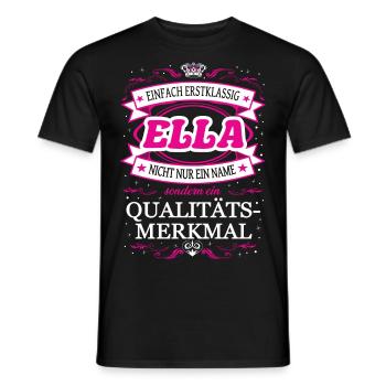 Caractéristique de qualité Ella tout simplement tenue de première classe - T-shirt homme - noir - Devant - AI Model Male 178 light (178cm)