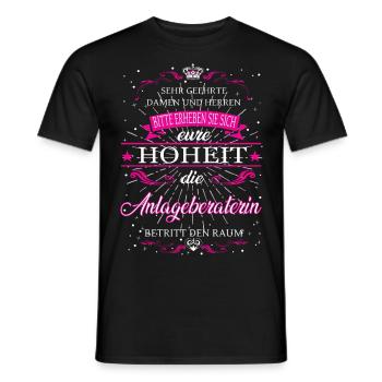 Votre conseiller en placement entre dans la salle - T-shirt homme - noir - Devant - AI Model Male 178 light (178cm)