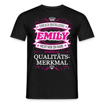 Quality Feature Emily Simply Top Notch Outfit - Men's T-Shirt - black - Front - AI Model Male 178 light (178cm)