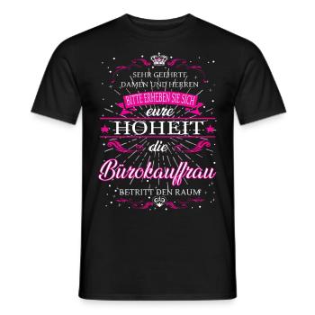 Votre Altesse Commis de bureau entre dans la pièce - T-shirt homme - noir - Devant - AI Model Male 178 light (178cm)