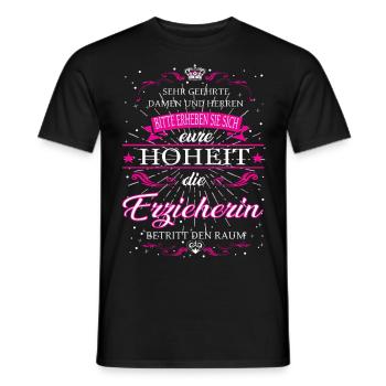 Eure Hoheit Erzieherin betritt den Raum - Männer T-Shirt - Schwarz - Vorne - AI Model Male 178 light (178cm)