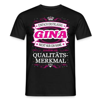 Qualitätsmerkmal Gina einfach Erstklassig Outfit - Männer T-Shirt - Schwarz - Vorne - AI Model Male 178 light (178cm)