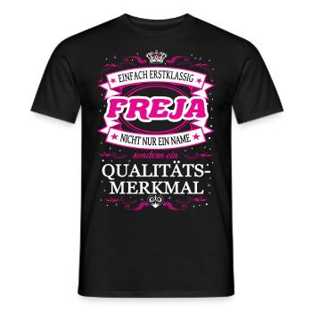Qualitätsmerkmal Freja einfach Erstklassig Outfit - Männer T-Shirt - Schwarz - Vorne - AI Model Male 178 light (178cm)
