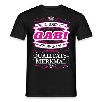 Qualitätsmerkmal Gabi einfach Erstklassig Outfit - Männer T-Shirt - Schwarz - Vorne - AI Model Male 178 light (178cm)